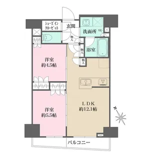 ルフォンプログレ四谷【13階】の間取り