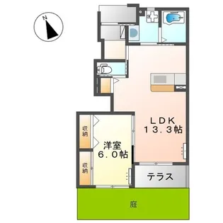 サニーサイド【1階】の間取り