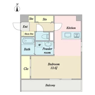 フィネス常磐【6階】の間取り
