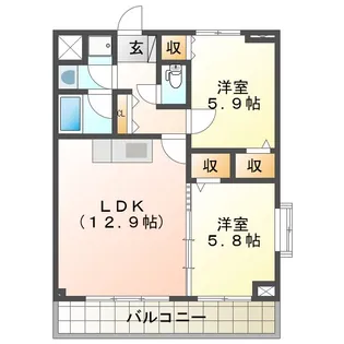 エクシヴ22【1階】の間取り