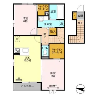 ハーモニーコーポ B【2階】の間取り