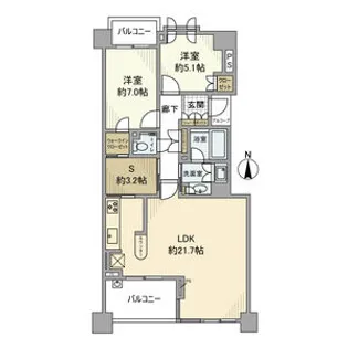 ライオンズスクエア用賀【10階】の間取り
