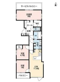 URNA SANDS【5階】の間取り