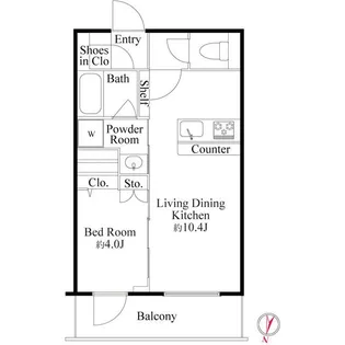 ラ・ミアカーサ東中野【2階】の間取り