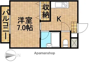 ハイツ・イワタTao【1階】の間取り