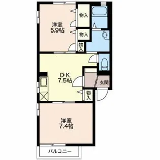 ビューテラス B【1階】の間取り