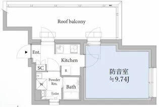 【防音マンション】ASTILE studio 王子【5階】の間取り