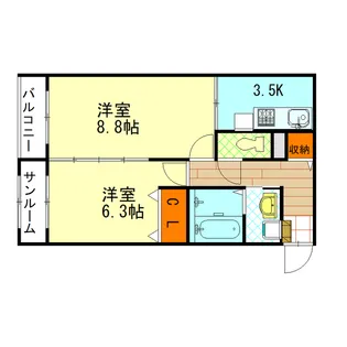 ロジュマンミュゲII【3階】の間取り