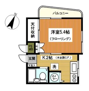 パールヴィラ向ヶ丘マンション【2階】の間取り