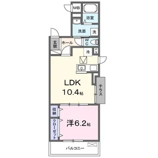 ジーニアス・ラソ【1階】の間取り