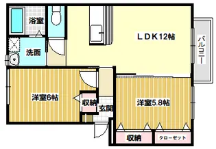 コリーヌ石喜【2階】の間取り