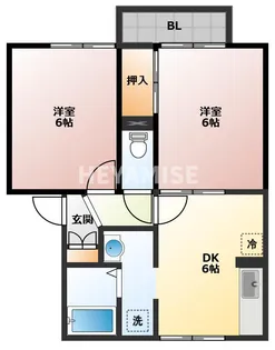 ロイヤルガーデン永田 B棟【1階】の間取り