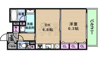 ディアステージ夕陽丘ソシエール【10階】の間取り