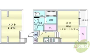Le Grand Bleu蛍池【2階】の間取り