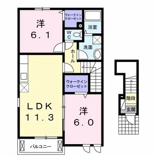 シャン・ヴィラージュ【2階】の間取り