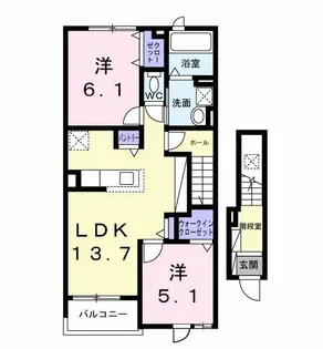仮)古ケ崎2丁目アパートB【2階】の間取り