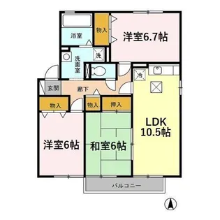 アビテ明日花A【1階】の間取り