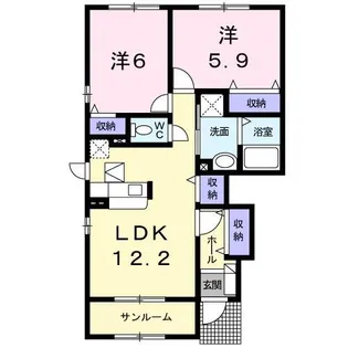 メープル城南【1階】の間取り