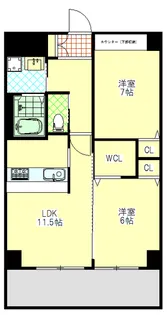 エーデル深江橋【8階】の間取り