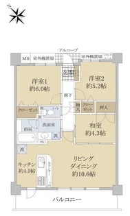 サンメゾン守口松町【2階】の間取り