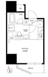 メインステージ新橋【9階】の間取り