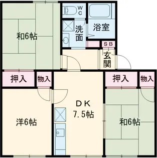 ガーデンハウス沖野B棟【1階】の間取り