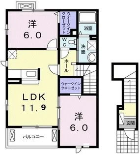 アットホームひまわりII【2階】の間取り