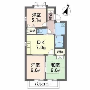 パークヒル津田 A棟【2階】の間取り