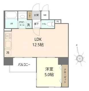 グリシーヌ【9階】の間取り