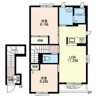 カサデ東松本【2階】の間取り