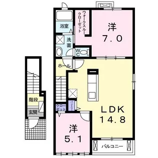 パークヒルズむらさきのH【2階】の間取り