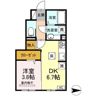第一洗心コーポ【1階】の間取り