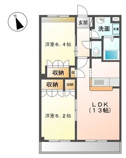 ウィンドワード勝山【2階】の間取り