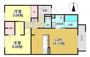 アベニール【1階】の間取り