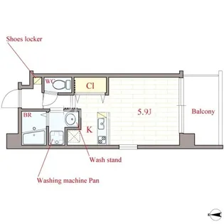 il bianco【11階】の間取り