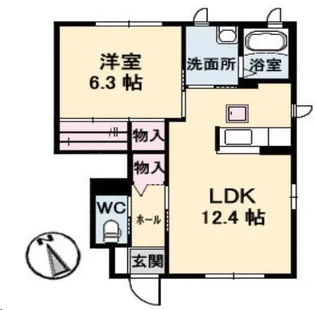 サンライズ丸山【1階】の間取り