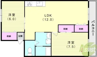 フローラルシティII C棟【2階】の間取り