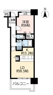 UR高見フローラルタウン四番街【8階】の間取り