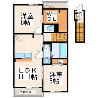 ヴェルミリオンIIIIII【2階】の間取り