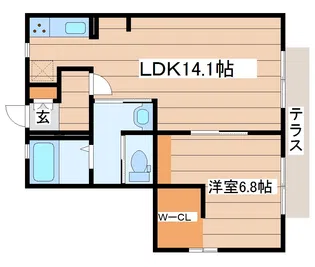 バリュージュ今泉【1階】の間取り