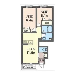 メゾンプレジール【1階】の間取り