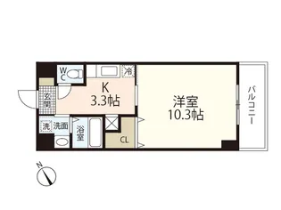 TEBURA・INN船越(第6山村ビル)【4階】の間取り