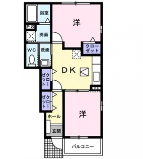 プラシード五番館【1階】の間取り