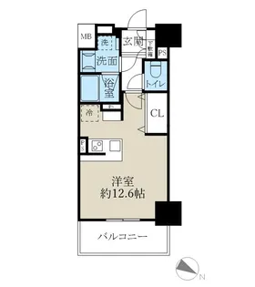 ロイヤルパークスER万代【4階】の間取り