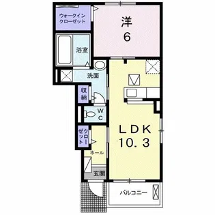 イーストメゾン B【1階】の間取り
