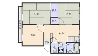 第2ハイツ三好【1階】の間取り