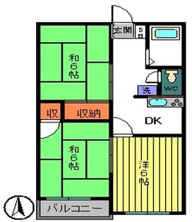 福島県郡山市富田町字大徳南【アパート】の間取り