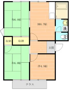 フローラル田迎【1階】の間取り