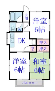 ハイツはぎ【1階】の間取り