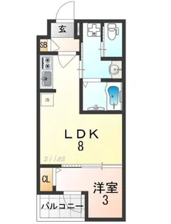 1LDKの間取り画像